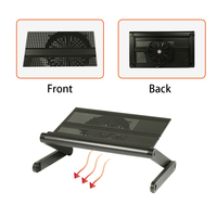 Table d'étude Charmount bureau d'ordinateur portable pliant avec ventilateurs de refroidissement bouton de support d'ordinateur portable réglable interface USB à 2 pieds