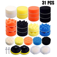 Kit de polissage pour voiture avec éponge de cirage haute densité de 3 pouces, roue de polissage, 31 pièces, tampon de polissage en laine, OEM personnalisable, prix bas pour voiture
