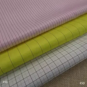 Factory Wholesale 2.5mm Cotton Grid Antistatic Esd Filter Conductive Knitted Fabric