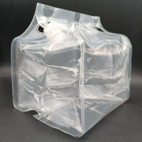 Sac BIB transparent portable avec poignée, pochette liquide 3D à soufflets avec bec verseur pour un versage et un stockage faciles des boissons