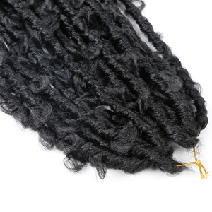 Rastas hechas a mano de alta calidad de salida de fábrica 14 24 36 pulgadas largo mariposa Locs Faux Crochet sintético Ombre extensión de cabello - Product Image 3