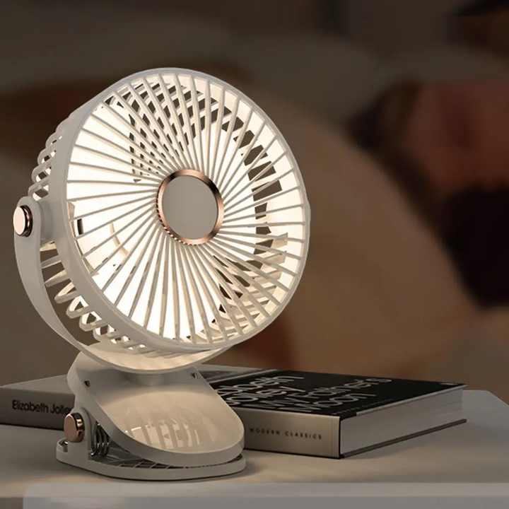 Lumina LED portabila Mini ventilator pentru carucior de bebelusi Ventilator electric cu baterie reincarcabila prin USB Clip reglabil cu viteze ale vantului pentru masina pentru copii