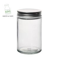 KDG toples Jam penyimpanan kaca bulat, toples Jam penyimpan kaca bulat 100ml 200ml 300ml 400ml grosir kustom profesional merek KDG dengan tutup