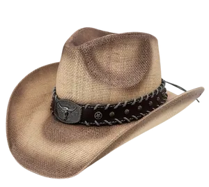 قبعة كاوبوي من القش الورقي للرجال قبعة عالية الجودة بغطاء يدور لأعلى قبعة كاوبوي غربي للرجال