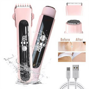 Afeitadora de doble cabeza <span class=keywords><strong>para</strong></span> mujer, de pelo <span class=keywords><strong>para</strong></span> Bikini recortadora, máquina de depilación impermeable multifuncional <span class=keywords><strong>para</strong></span> el hogar - Product Image 1