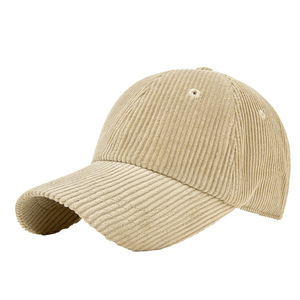 Casquette de baseball en velours côtelé unisexe, kaki, pliable, en coton, couleur unie, chapeau d'automne et d'hiver - Product Image 1