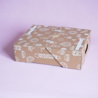 Boîte à rabat en papier Holidaypac en gros, boîte de présentation pour chocolats de fête, plateau de traiteur, emballage alimentaire