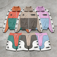 Veste et pantalon de survêtement en nylon avec impression DTG personnalisée Senzhou, coupe-vent court en polyester et nylon pour hommes