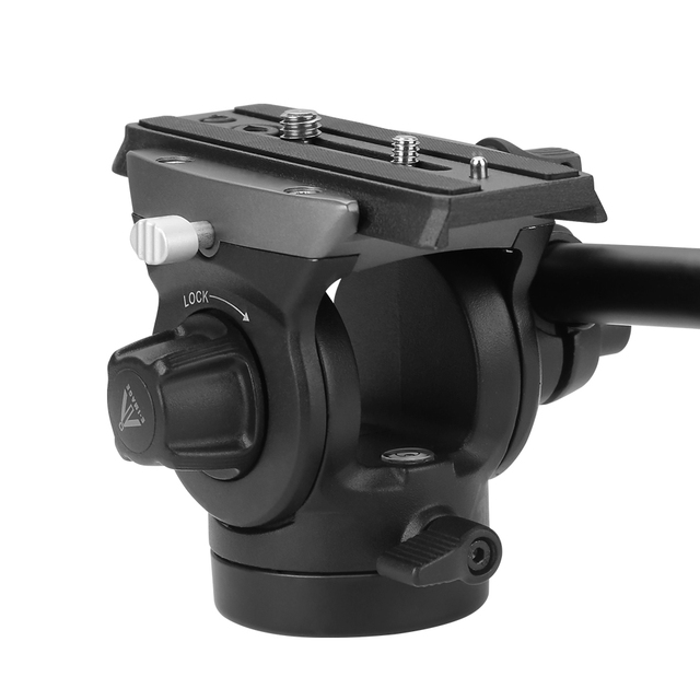 E-IMAGE 610FH Lightweight Camera Fluid Head for Tripod with Flat Base
