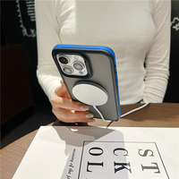 Coque de téléphone magnétique mate bicolore pour iPhone 16 Pro Max, compatible avec iPhone 12, 13, 14, 15 Plus, 17 Air, protection intégrale
