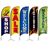 Bandera de Plumas Personalizada para Exteriores con Soporte, Resistente al Viento, Bandera Publicitaria Voladora para Playa con Base Cruzada