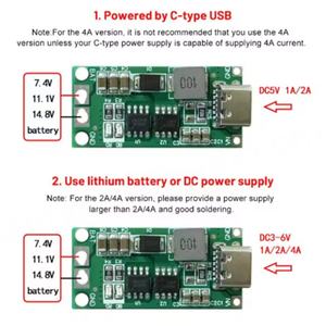 Type C USB C Step-up Boost Module 1A/2A/4A <b>18650</b> Lithium Battery <b>Charger</b> Board BMS 2S 3S 4S Li-Po Power Bank PCB PCBA - Product Image 3