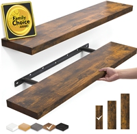 Étagère Murale Flottante Simple en Bois Robuste et Écologique, Idéale pour Grenier, Chambre, Salon, Cuisine, Bibliothèque - Meilleure Vente