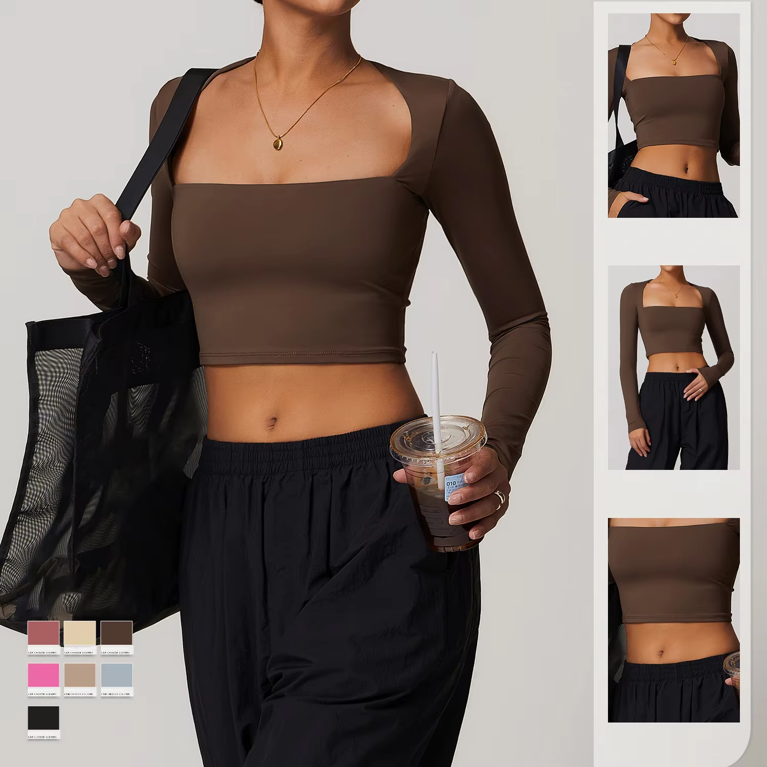 MAYYOUNG Women's Lightweight Quick Dry Quarter Zip Pullover Crop Yoga Top Fitness Workout Slim Fit Skinny Fit Long Sleeve Shirt