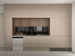 Ensemble de cuisine modulaire de luxe en mélamine avec plan de travail en marbre, robinet et charnières - Design moderne haut de gamme - Product Image 6