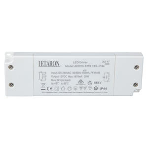 Fuente de Alimentación LED Ultrafina de Plástico Impermeable de un Solo Canal, Serie Estándar AED06-12VLSTB-IP44 20W 12V con Protección Contra Cortocircuitos - Product Image 5