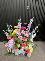Fleurs d'été artificielles colorées pour les allées de mariage Fleurs de jardin de Monet Arrangement de fleurs pour mariage Graduation Pâques