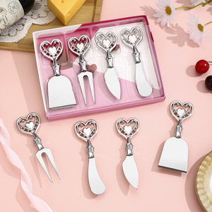 Ensemble de couteaux à fromage en forme de cœur, acier inoxydable, 4 pièces, couverts de cuisine, outils de service pour le beurre et les desserts - Product Image 2