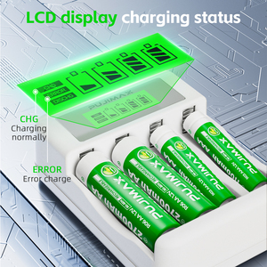 PUJIMAX 대용량 2700mah <span class=keywords><strong>Nimh</strong></span> 배터리 AA 4 pcs 1.2V 충전식 배터리 팩 지능형 LED 디스플레이 충전기 - Product Image 4