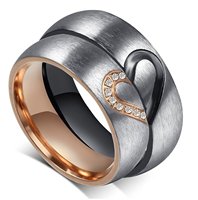 Bague en titane de haute qualité incrustée de pierre 3A CZ bagues en titane véritable bagues de mode avec pierres précieuses pour hommes et femmes