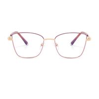 Kacamata mode bingkai optikal logam Cateye Model 29010 bingkai logo kustom kacamata Retro stok tersedia