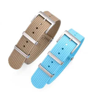 JUELONG Nylon Watch Band Collection 20mm 22mm 1.4mm Ribbed Olive Ridge Nylon Fabric Striped Watch Strap