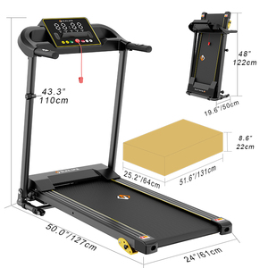 Tapis roulant électrique pliable silencieux pour usage domestique, double <span class=keywords><strong>amortisseur</strong></span>, capacité de charge de 100 kg, portable, écran LED, inclinaison manuelle - Product Image 5