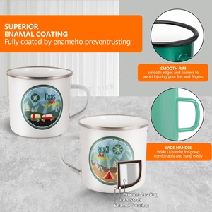 2024 nouveauté <span class=keywords><strong>Vintage</strong></span> rétro extérieur émail métal thé Camping <span class=keywords><strong>tasse</strong></span> - Product Image 3