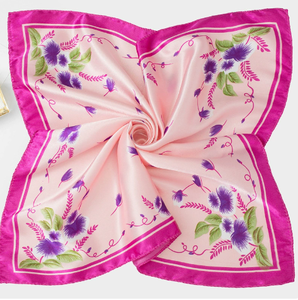 Elegant <b>Square</b> <b>Silk</b> <b>Scarf</b> With Leopard Print Border And Blue Octopus Design For Women Fashion Accessory All Seasons - Product Image 2