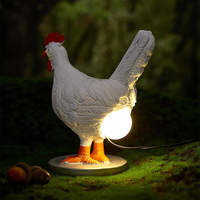 Lampe de chevet décorative en résine moderne simple DC Chicken, lumière LED blanc chaud, pour chambre intérieure