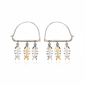 Peu Fishbonbe Plaine Vintage Boucles D'oreilles Fabriqués À La Main En Gros 925 Bijoux en Argent Sterling - Product Image 2