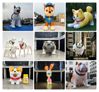 Modèle de chien gonflable géant personnalisé en tissu Oxford, mascotte de chien de dessin animé gonflable