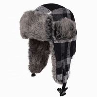 Gorro de soldado de piel sintética ruso, tejido cálido personalizado para invierno