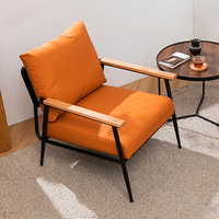 Chaises de salon, canapés, chaises avec accoudoirs, ressorts de style simple pour la lecture de loisirs, bars, cafés Cuir durable PU