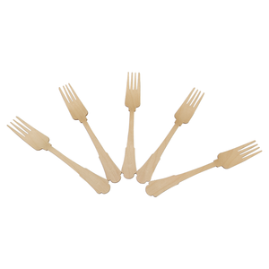 Garpu kayu Birch Bio kompos ramah lingkungan dan sendok peralatan buah sekali pakai untuk berkemah - Product Image 5