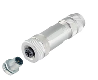 Câble de connecteur d'alimentation étanche 12V, connecteur M12, vente chaude, IP68, montage sur panneau frontal, mâle/femelle, étanche