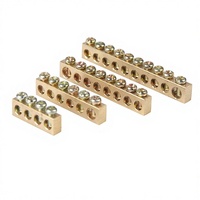 Barre omnibus de mise à la terre en cuivre à une rangée 5.5x7.5 7*11, connexion par vis, 4-12 trous, pour boîtier de distribution