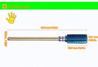3/32 "longue tige droite bleu 6.0mm grand grand baril professionnel carbure Efile sécurité forets à ongles avec chanfrein