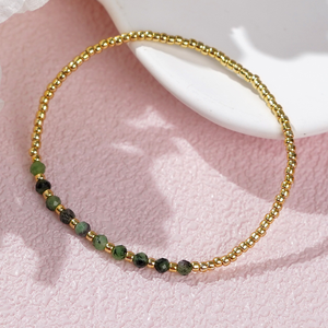 Braccialetto Delicato Fatto a Mano con Perline di Vetro <span class=keywords><strong>e</strong></span> Frammenti di Pietra Naturale, Sottile <span class=keywords><strong>e</strong></span> Impilabile, Gioiello da Polso per Donna, Moda all'Ingrosso - Product Image 4