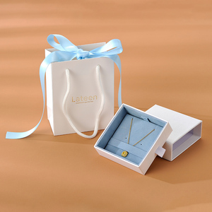 Factory Direct Custom Logo Paper Gift Packaging Set with Buckle Jewelry Pouch and Sliding <b>Drawer</b> Jewelry Box OEM ODM Wholesale - Product Image 4