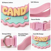 Collier pour chien en silicone personnalisé en gros avec lettres 3D, étiquette d'identification personnalisée, écologique, imperméable, anti-perte pour chiens de petite, moyenne et grande taille