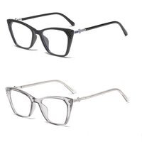 Lunettes de lecture œil-de-chat unisexe de luxe vintage, monture TR90, verres optiques anti-lumière bleue, strass en cristal, solides