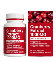Capsules d'extrait de canneberge 1000mg PACs Proanthocyanidines Complément alimentaire naturel pour la santé digestive des adultes 90
