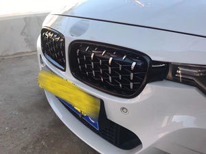 Griglia per auto in stile diamante per <span class=keywords><strong>BMW</strong></span> serie 3 <span class=keywords><strong>F30</strong></span> lucido argento generale <span class=keywords><strong>paraurti</strong></span> anteriore - Product Image 4