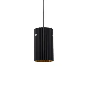 Modern indoor aluminium E27 socket ceiling surface hanging lamp anodized black led pendant light
