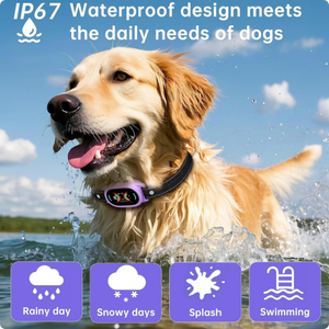 कुत्तों के लिए ip67 वाटरप्रूफ छाल कॉलर, चुंबकीय चार्जर के साथ रिचार्जेबल, आसान प्रशिक्षण के लिए HD सहज रंग स्क्रीन - Product Image 3