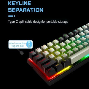 <strong>Computer</strong> Wired Mechanical Gaming <strong>Keyboard</strong> 60 Percent Blue Switch RGB Backlit 61Keys Mechanical Gaming <strong>Keyboard</strong> - Product Image 4