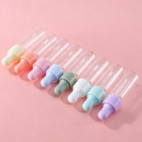 Flacon compte-gouttes en verre transparent de 1 ml, 2 ml, 3 ml, 5 ml avec embout en caoutchouc écologique sérigraphié, flacon échantillon pour huile à cuticules, huile essentielle