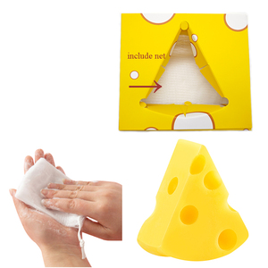 Venta caliente 100g con red de espuma Portable Cute Cheese Flavor Anti-ácaros Mujer Jabón de lavado de cara - Product Image 1