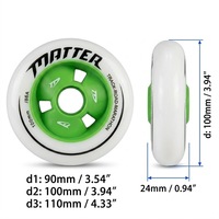 Roue de patin à roulettes professionnelle haute élasticité 90/100/110mm pour patinage de vitesse, marathon sur route, avec roulement à rebond et fonction clignotante
